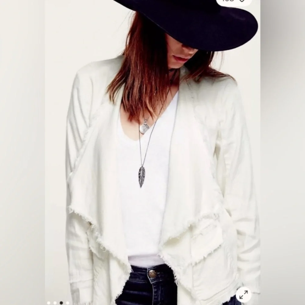 NWOT Free People Rae Femme Ivory Linen Jacket, Size XS